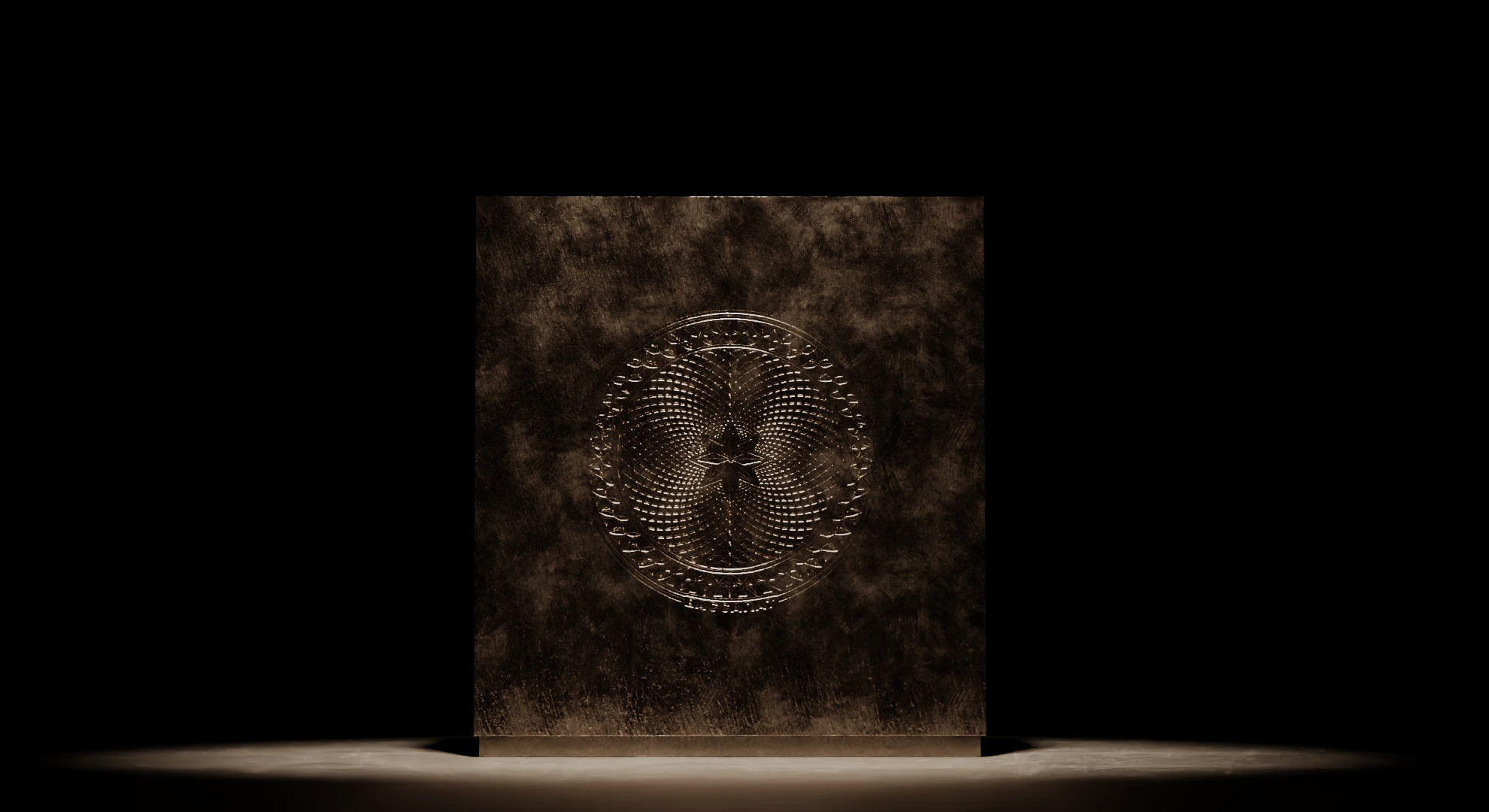 Rear view of the scenography showing the Baccarat rosette